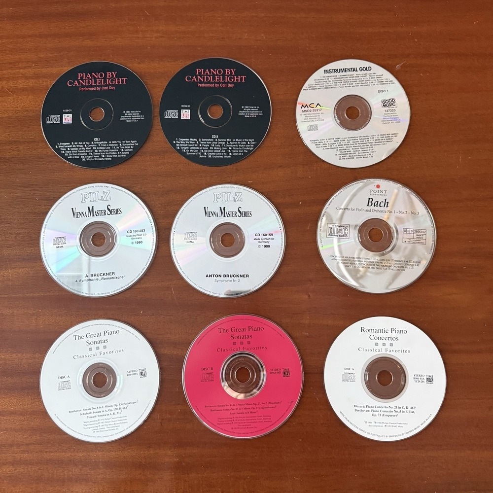 Lot 9 Classical Piano CDs Bruckner Bach Piano by‎ Candlelight Sonatas